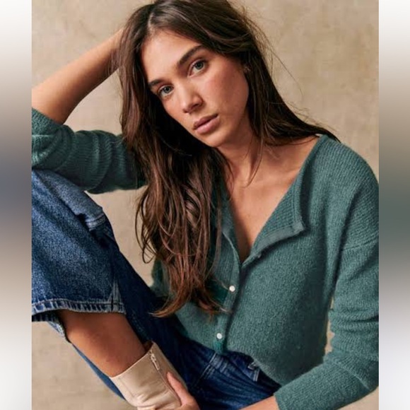 Sezane Sweaters - Sezane Gaspard Cardigan Sage - Size S